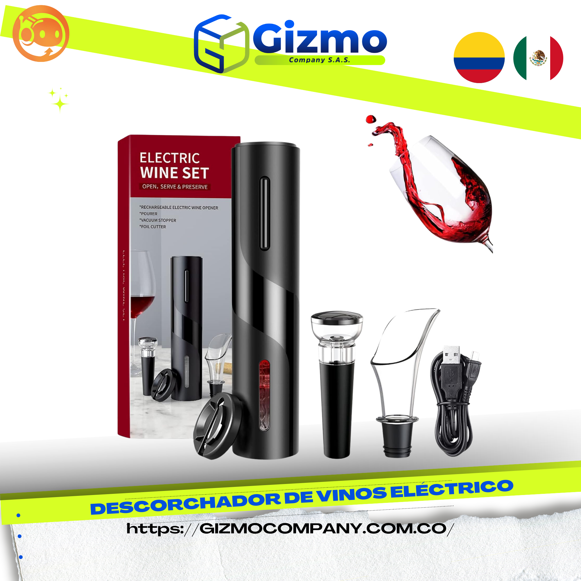 Descorchador de Vinos Eléctrico